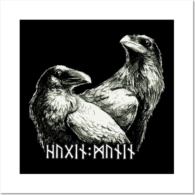 Huginn and Muninn Wall Art by Wezdew